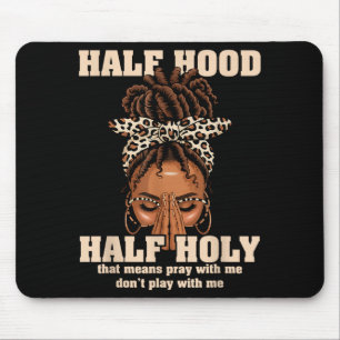 Half Hood Half Heilige Gebed Christelijke Afrikaan Muismat