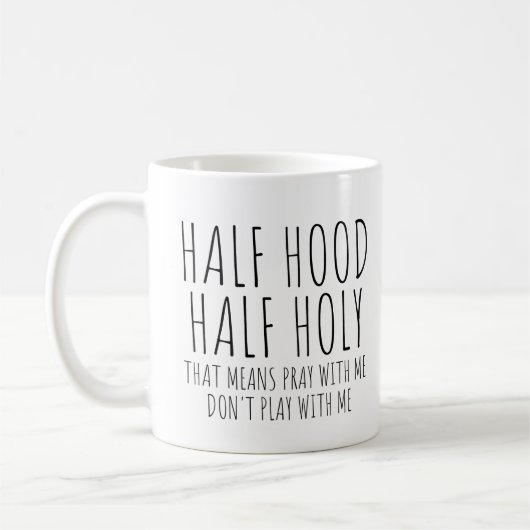 Half Hood Half Holy Koffiemok (Links)