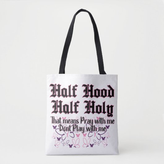 Half Hood Half Holy Shopping canvas tas (Voorkant)