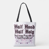 Half Hood Half Holy Shopping canvas tas (Achterkant)