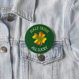Half Iers alle Lucky Color Shamrock Ronde Button 7,6 Cm