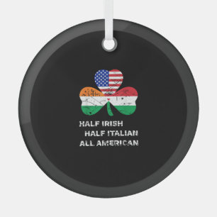 Half Iers half Italiaans Alle Amerikaanse vlag Sha Glas Ornament