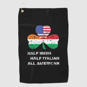 Half Iers half Italiaans Alle Amerikaanse vlag Sha Golfhanddoek