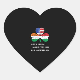 Half Iers half Italiaans Alle Amerikaanse vlag Sha Hart Sticker
