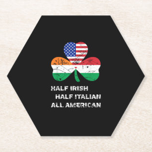 Half Iers half Italiaans Alle Amerikaanse vlag Sha Kartonnen Onderzetters