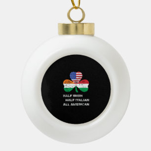 Half Iers half Italiaans Alle Amerikaanse vlag Sha Keramische Bal Ornament