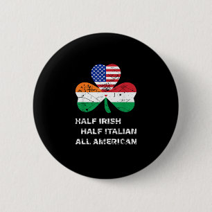 Half Iers half Italiaans Alle Amerikaanse vlag Sha Ronde Button 5,7 Cm