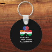 Half Iers half Italiaans Alle Amerikaanse vlag Sha Sleutelhanger (Voorkant)