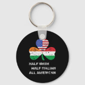 Half Iers half Italiaans Alle Amerikaanse vlag Sha Sleutelhanger (Voorkant)