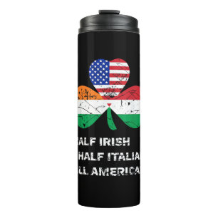 Half Iers half Italiaans Alle Amerikaanse vlag Sha Thermosbeker