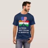 Half Iers half Italiaans Alle Amerikaanse vlag T-shirt (Voorkant volledig)