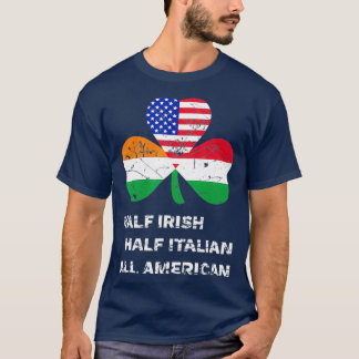 Half Iers half Italiaans Alle Amerikaanse vlag T-shirt