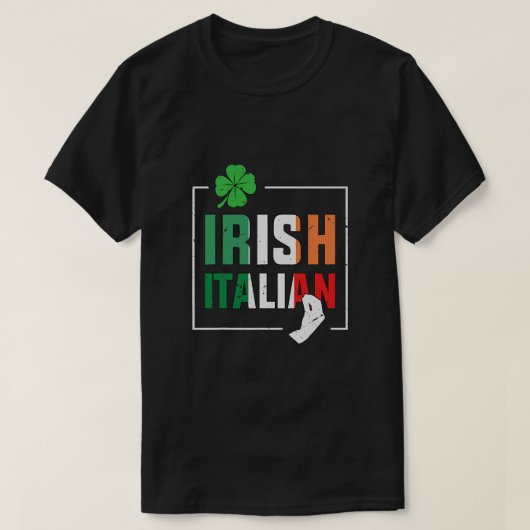 Half Iers - Italiaanse Ierse halve Italiaanse vlag T-shirt (Design voorkant)