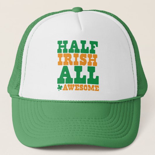 HALF IRISH ALLEMAAL GEWELDIGE grappige St Patrick' Trucker Pet (Voorkant)