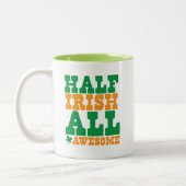 HALF IRISH ALLEMAAL GEWELDIGE grappige St Patrick' Tweekleurige Koffiemok (Links)