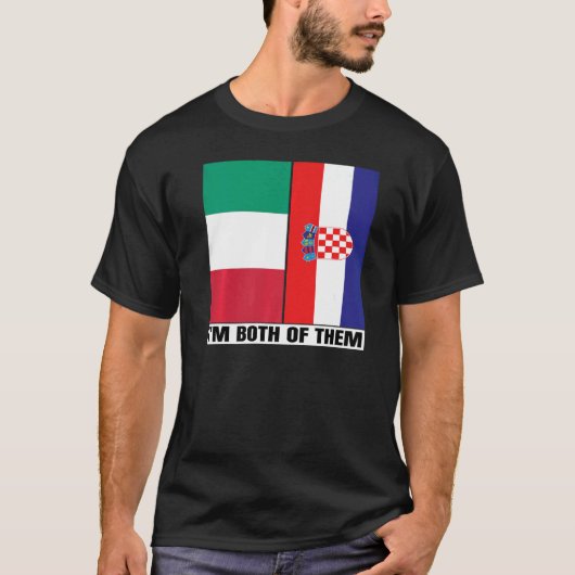 Half Italiaans Kroatisch erfgoed Kroatië T-shirt (Voorkant)