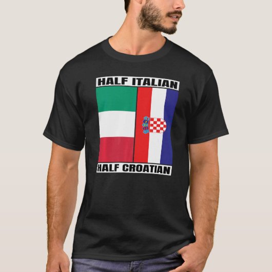 Half Italiaans Kroatisch erfgoed Kroatië T-shirt (Voorkant)