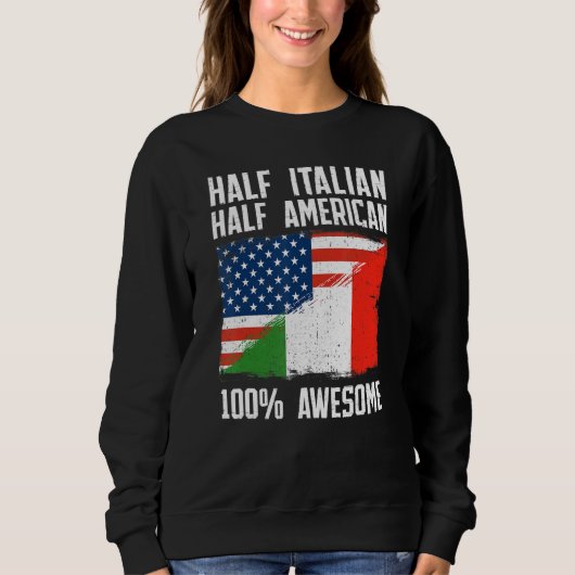 Half Italian Half American  Italy American Roots P Trui (Voorkant)