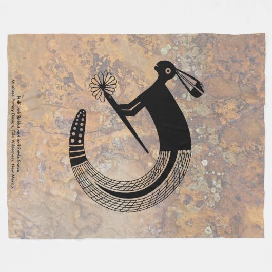 Half Jack Rabbit en half Rattle Snake Fleece Deken (Voorkant (Horizontaal))