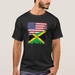 Half Jamaican Flag T Shirt  Jamaica USA GIF