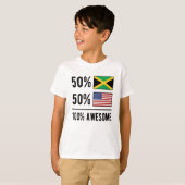 Half Jamaican Half American Flag USA Jamaica T-shirt (Voorkant volledig)