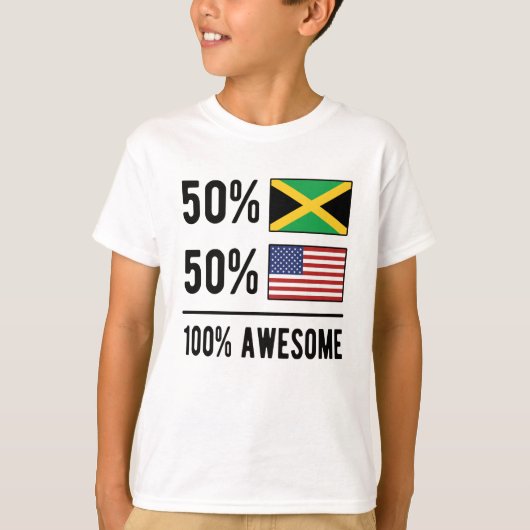 Half Jamaican Half American Flag USA Jamaica T-shirt (Voorkant)