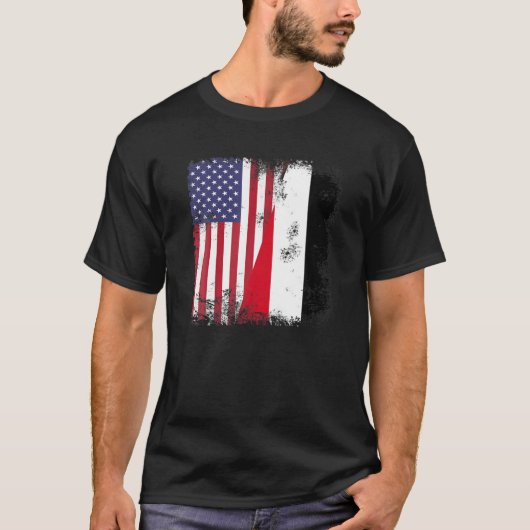 Half Jemenitische vlag |  Jemen Verenigde Staten G T-shirt (Voorkant)