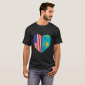 Half Kazachstan Half Amerikaanse Roots Mannen Vrou T-shirt (Voorkant volledig)