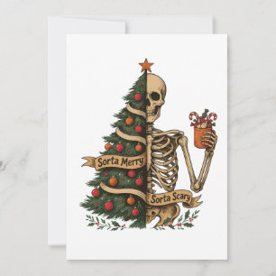 Half Kerstmis Half Griezelskelet Kaart