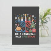 Half Kerstmis Half Hanukkah Christmukkah Grappig Kaart (Staand voorkant)