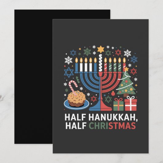 Half Kerstmis Half Hanukkah Christmukkah Grappig Kaart (Voorkant / Achterkant)