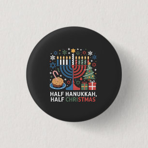 Half Kerstmis Half Hanukkah Christmukkah Grappig Ronde Button 3,2 Cm