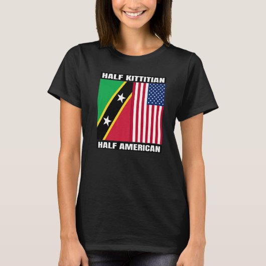 Half Kittitian American Saint Kitts and Nevis Heri T-shirt (Voorkant)