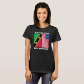 Half Kittitian American Saint Kitts and Nevis Heri T-shirt (Voorkant volledig)