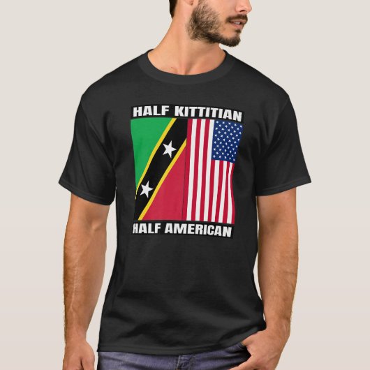 Half Kittitian American Saint Kitts and Nevis Heri T-shirt (Voorkant)