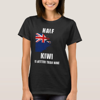 Half kiwi is beter dan geen grappig Nieuw-Zeeland T-shirt