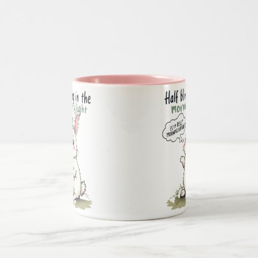 half knipperend konijn tweekleurige koffiemok (Center)