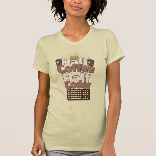 Half koffie, half coder t-shirt (Voorkant)