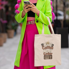 Half koffie, half coder tote bag