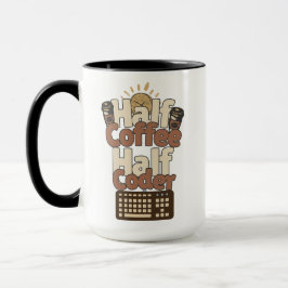 Half koffie, half codeur mok