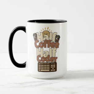 Half koffie, half codeur mok