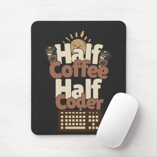 Half Koffie, Half Codeur Muismat (Met muis)