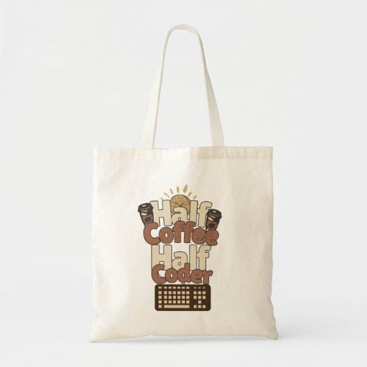 Half koffie, half codeur tote bag (Voorkant)