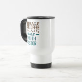Half koffie half jeugdwerker reisbeker (Voorkant links)