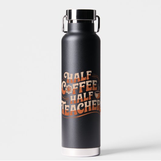 Half koffie, half leraar - Koffie liefhebber leraa Waterfles (Voorkant)