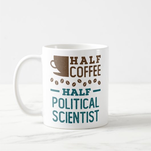 Half koffie half politicoloog koffiemok (Links)