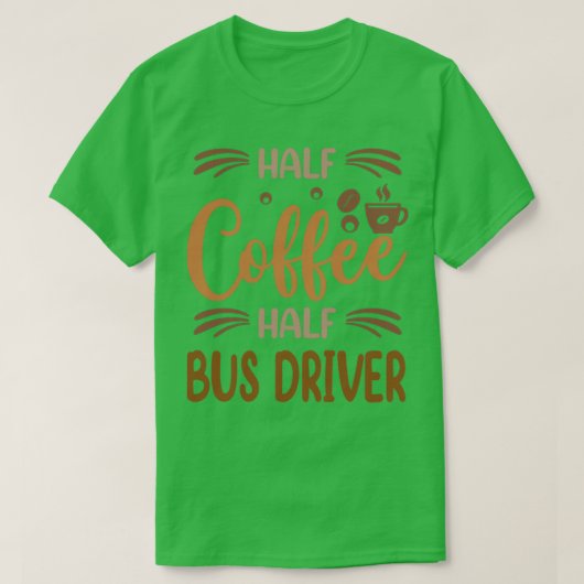 Half-koffiechauffeur halve bus t-shirt (Design voorkant)