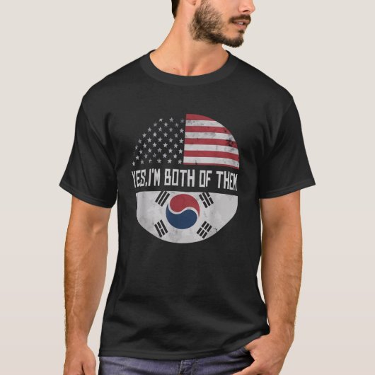 Half Koreaanse Amerikaanse vlag Zuid-Korea Ame T-shirt (Voorkant)