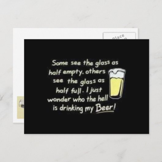 half leeg glas briefkaart (Voorkant / Achterkant)