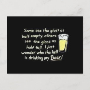 half leeg glas briefkaart